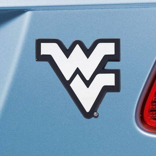 WEST VIRGINIA MOUNTAINEERS - CHROME AUTO EMBLEM - 3" X 3"