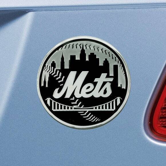 NEW YORK METS - CHROME AUTO EMBLEM - 3" X 3"