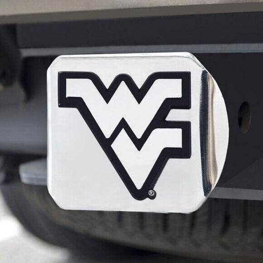 West Virginia Mountaineers Hitch Cover - Heavy Duty Chrome  - 3.4" x 4"