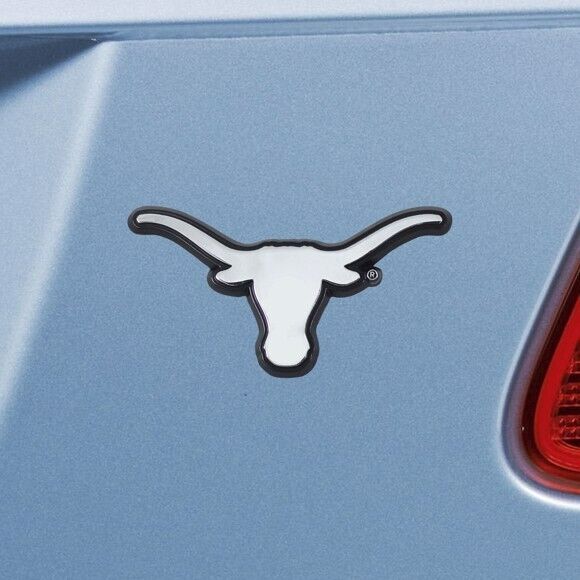 TEXAS LONGHORNS - CHROME AUTO EMBLEM - 3" X 3"