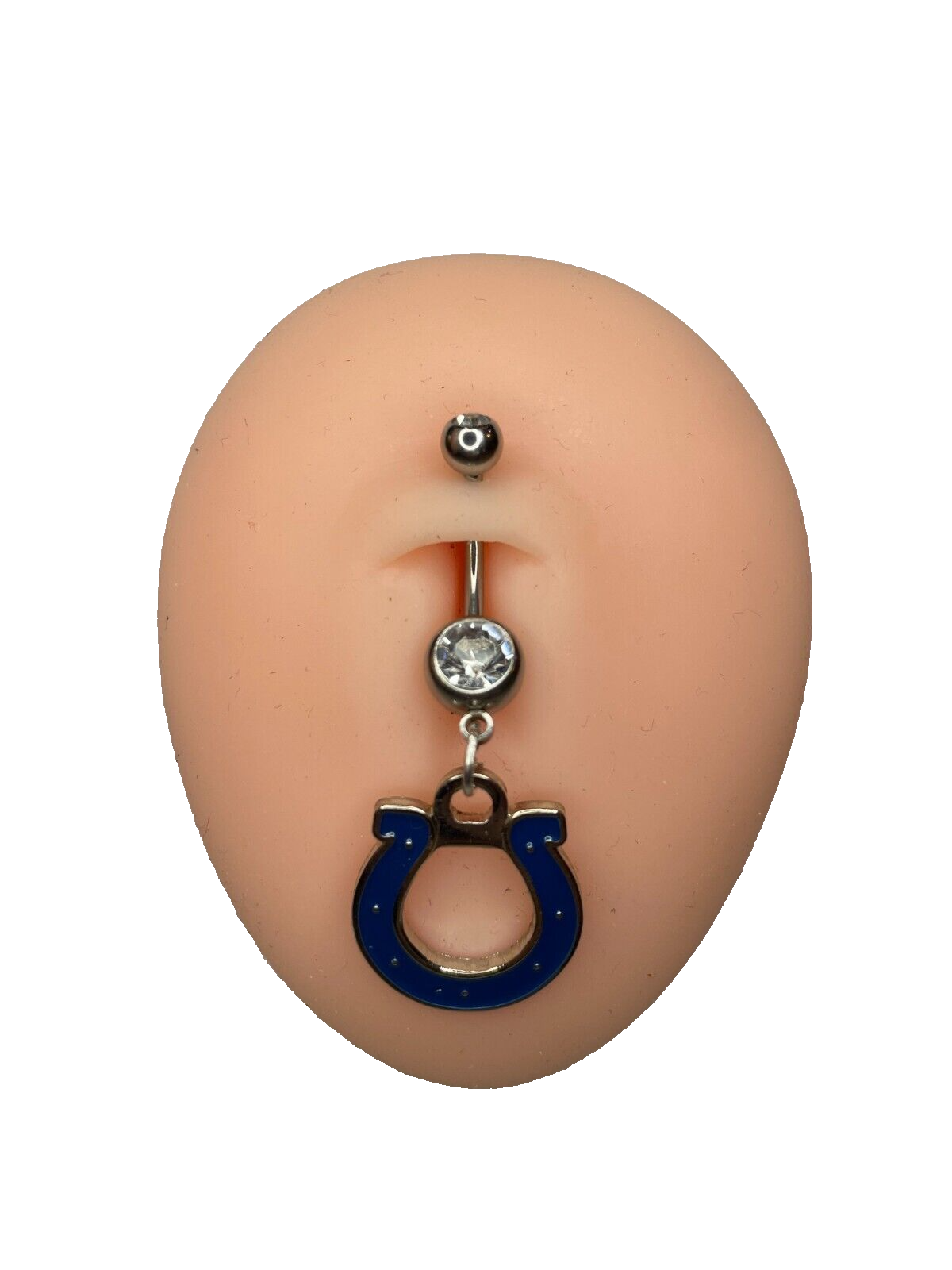 Indianapolis Colts Double Fit Gem Surgical Steel Navel Belly Ring Piercing