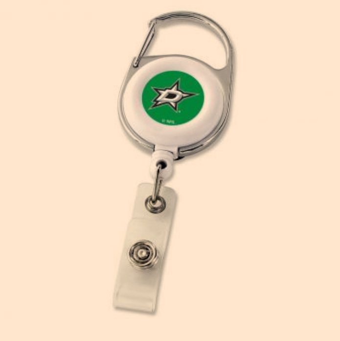 Dallas Stars 24 inch Heavy Duty Retractable Nylon Cord Carabiner Clip