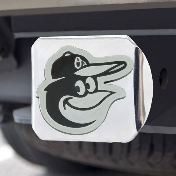 Baltimore Orioles Hitch Cover - Heavy Duty Chrome  - 3.4" x 4"