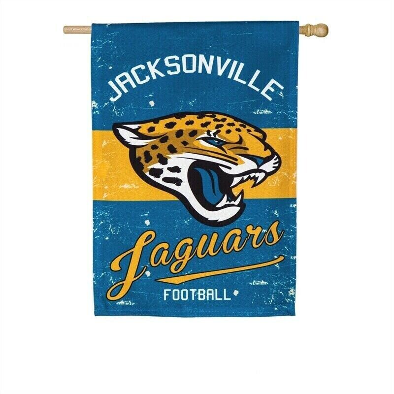 Jacksonville Jaguars Double Sided Suede Team Flags 28"X44"  Vintage Look