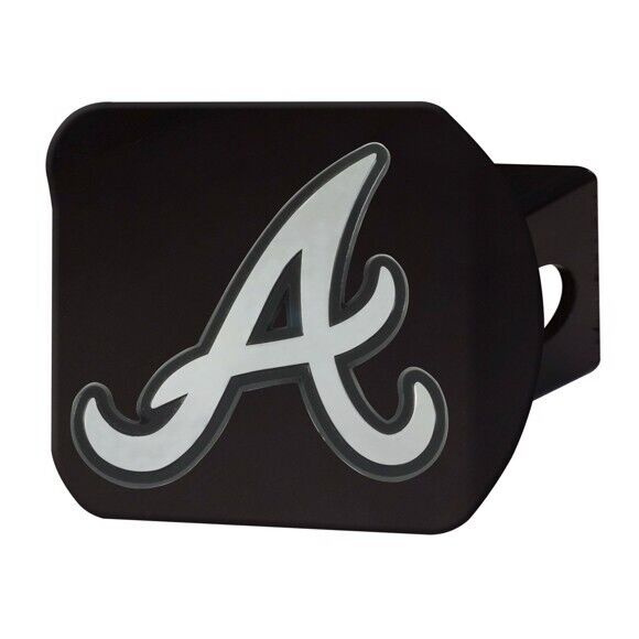 Atlanta Braves Hitch Cover - Heavy Duty Black - 3.4" x 4"