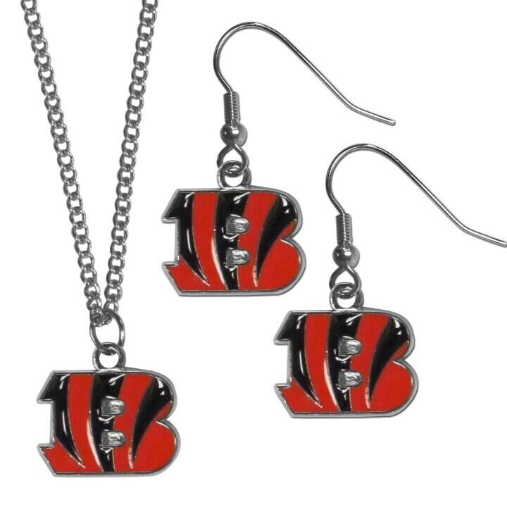 Cincinnati Bengals Dangle Earrings & Necklace Set