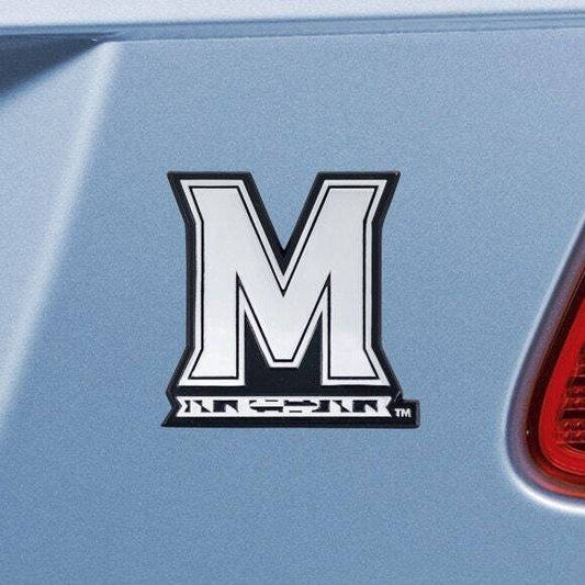 MARYLAND TERRAPINS - CHROME AUTO EMBLEM - 3" X 3"