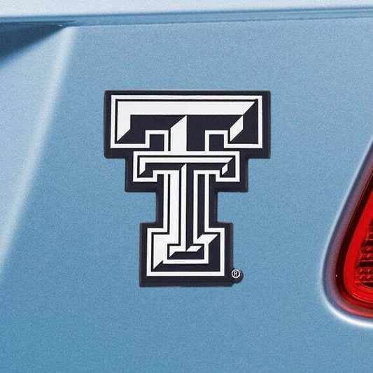 TEXAS TECH RED RAIDERS - CHROME AUTO EMBLEM - 3" X 3"