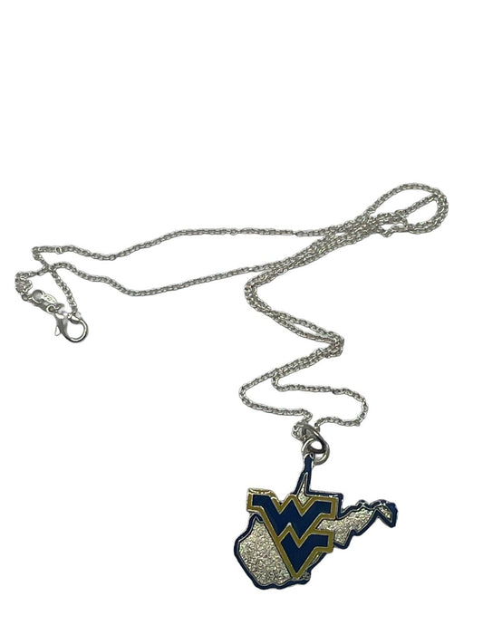 XL West Virginia Mountaineers Team Necklaces - State Design - 2 Inches Pendant