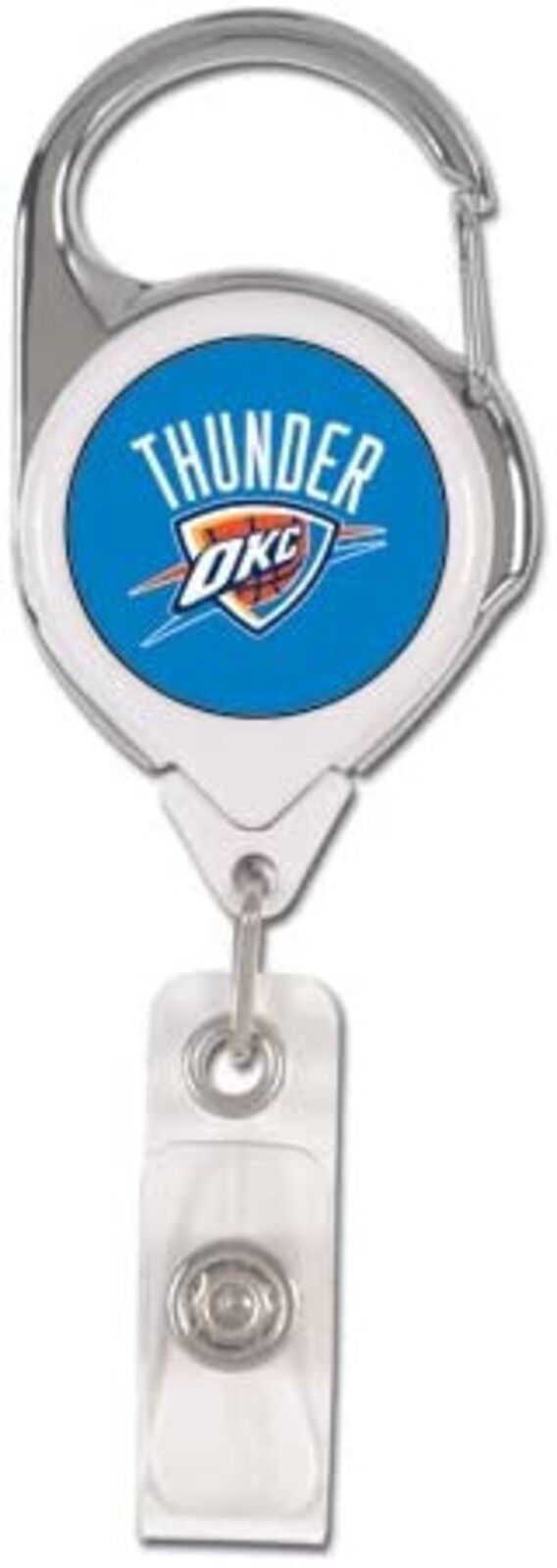 Oklahoma City Thunder 24 inch Heavy Duty Retractable Nylon Cord Carabiner Clip