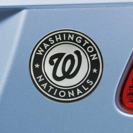 WASHINGTON NATIONALS - CHROME AUTO EMBLEM - 3" X 3"