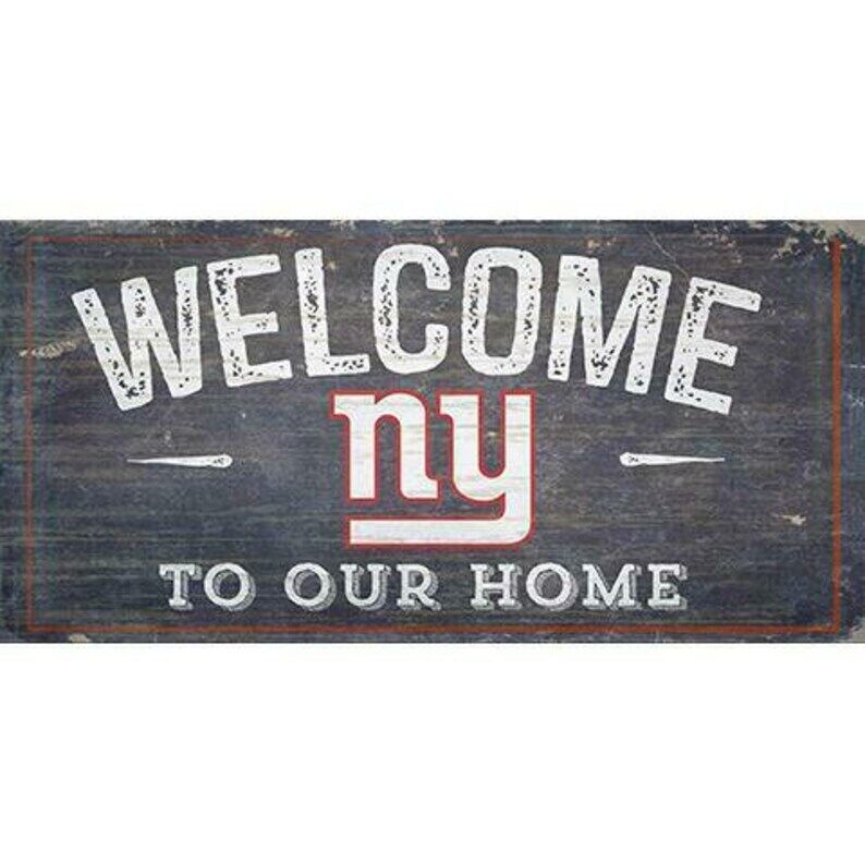 New York Giants "Welcome Home" Wood Signs 6"x12"