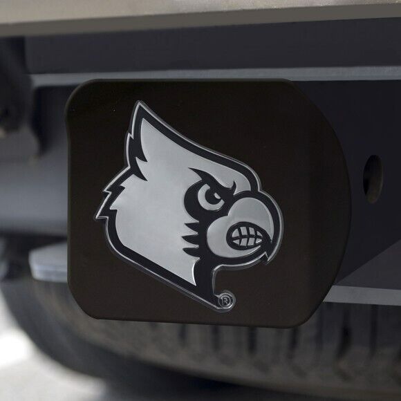 Louisville Cardinals Hitch Cover - Heavy Duty Black - 3.4" x 4"