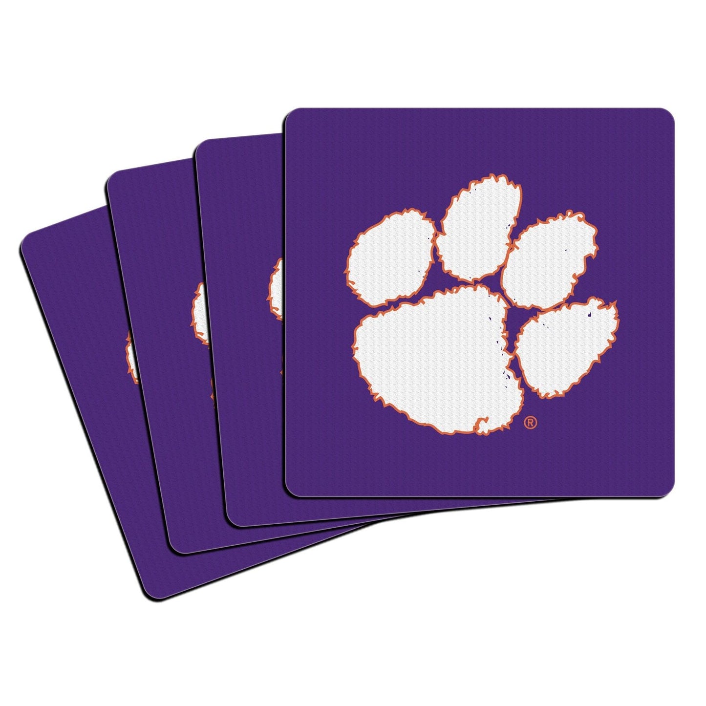 Clemson Tigers Neoprene Coasters  4" x 4"  Set of 4