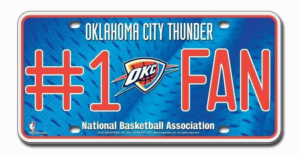 Oklahoma City Thunder #1 Fan Metal License Plate Tag  Embossed Lettering