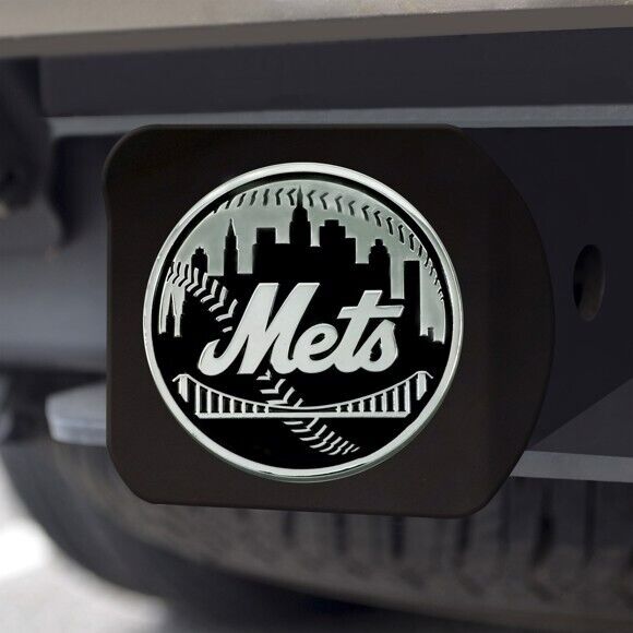 New York Mets Hitch Cover - Heavy Duty Black - 3.4" x 4"