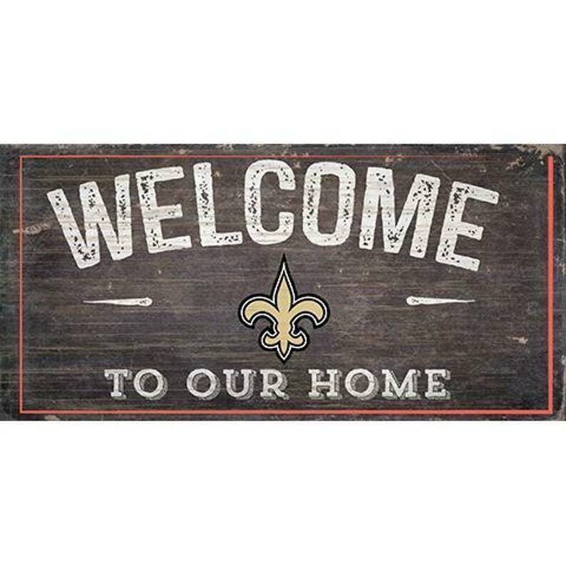 New Orleans Saints "Welcome Home" Wood Signs 6"x12"