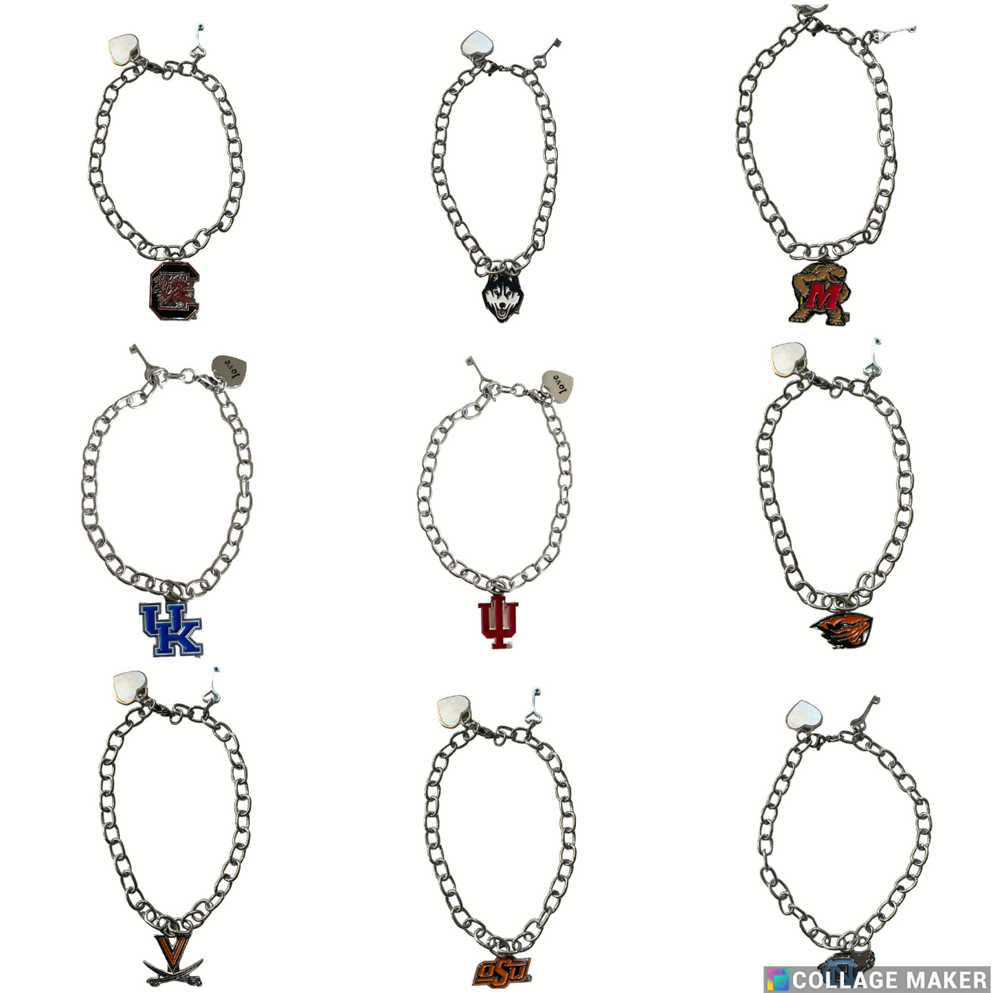 NCAA Licensed Bracelets - Pick Your Team - Stainless Steel