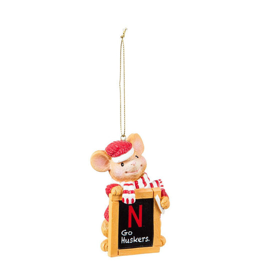 Nebraska Cornhuskers Holiday Mouse Ornament Officially Licensed Decorative 