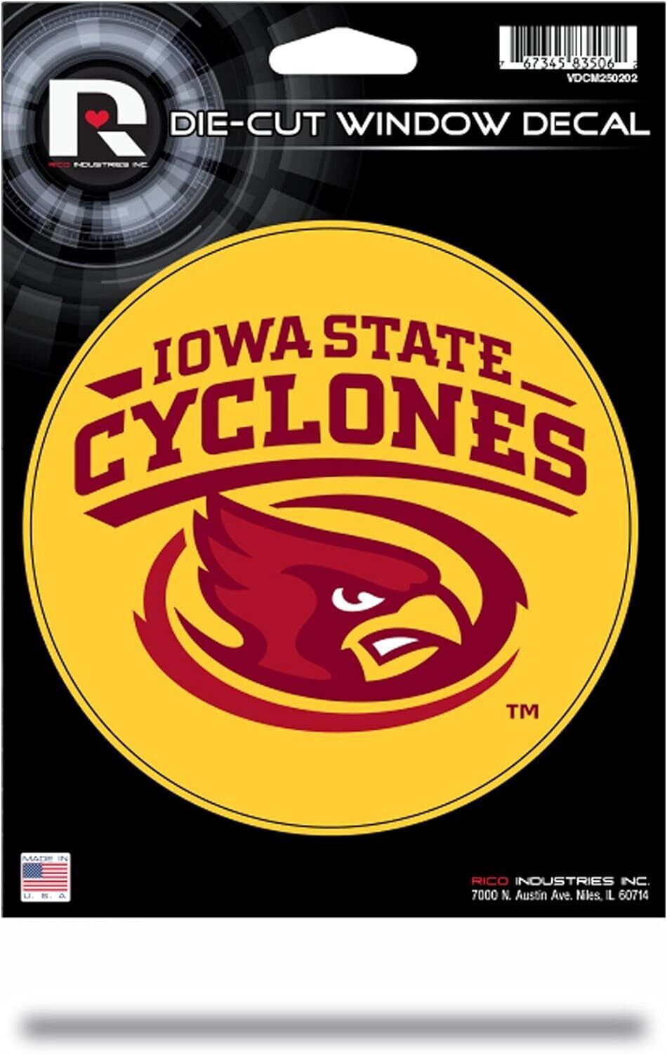 Iowa State Cyclones Vinyl Logo Auto Decal NCAA Licensed