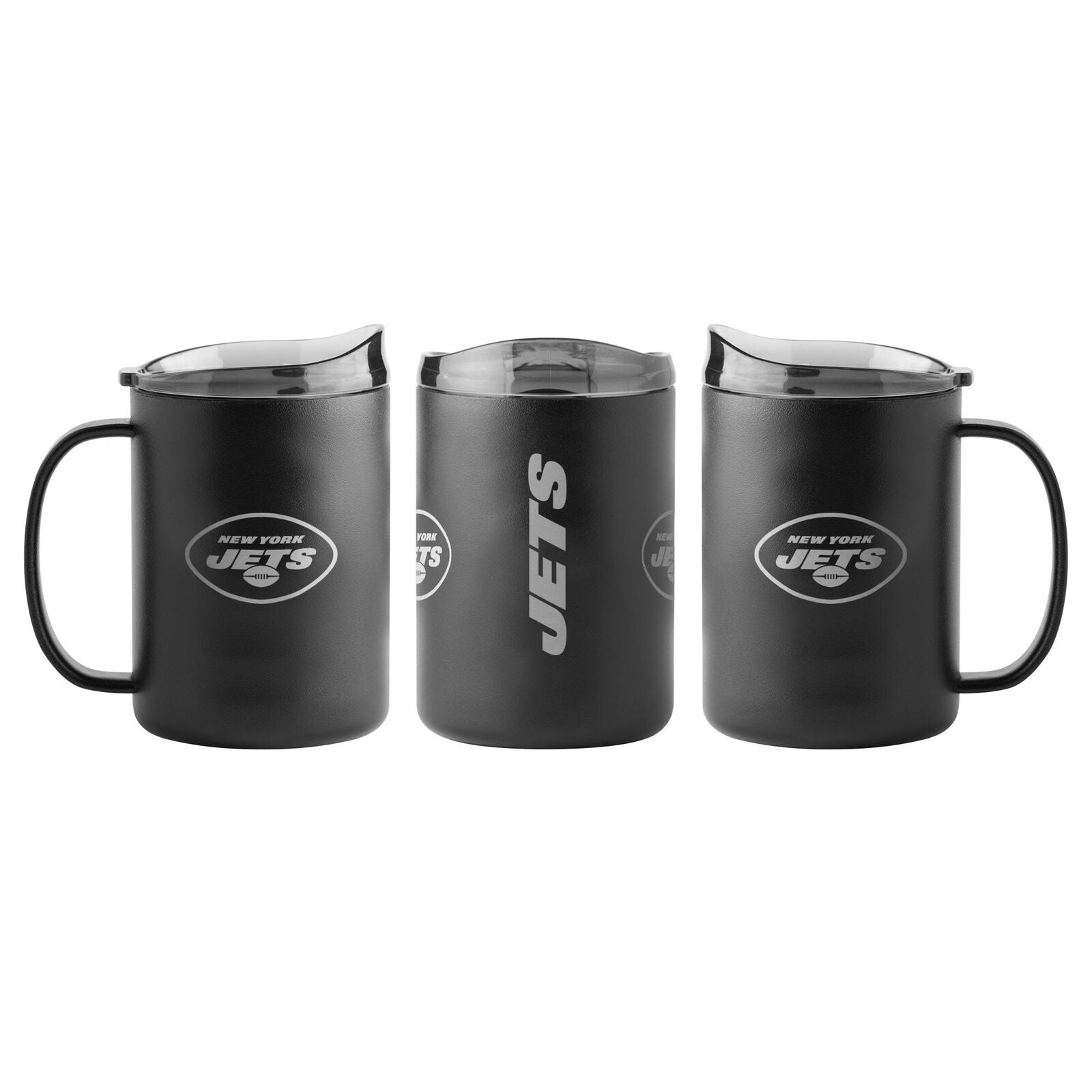 New York Jets 15oz. Powder Coated Mug  Insulated  %100 Stainless Steel  Hot&Cold