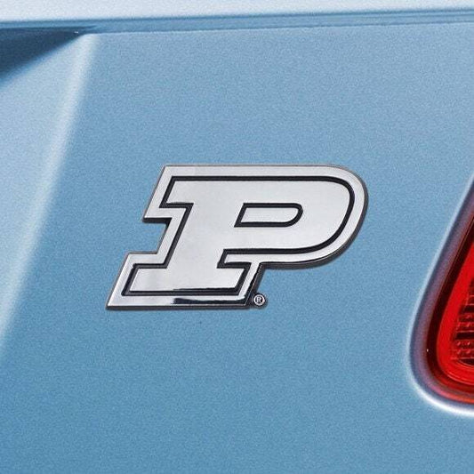 PURDUE BOILERMAKERS -  CHROME AUTO EMBLEM - 3" X 3"