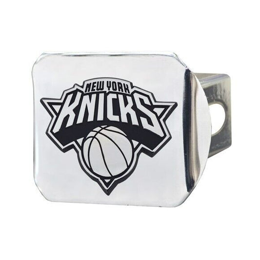 New York Knicks Hitch Cover - Heavy Duty Chrome  - 3.4" x 4"