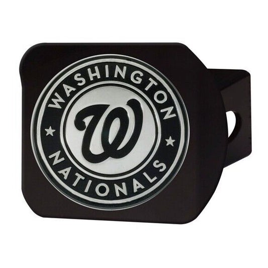 Washington Nationals Hitch Cover - Heavy Duty Black - 3.4" x 4"