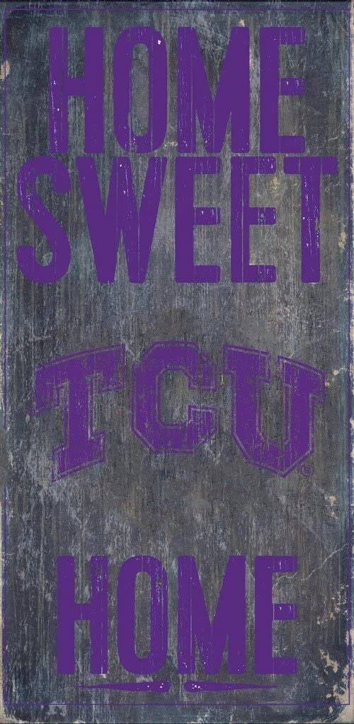 TCU Horned Frogs "Home Sweet Home" Wood Signs 6"x12"