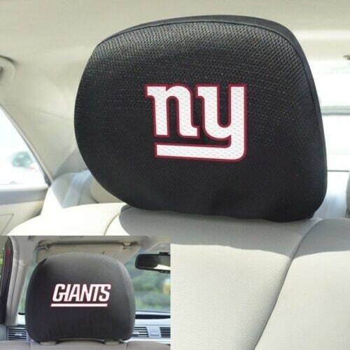 Set of 2   York Giants Embroidered Headrest Covers  Mesh  Two Sided