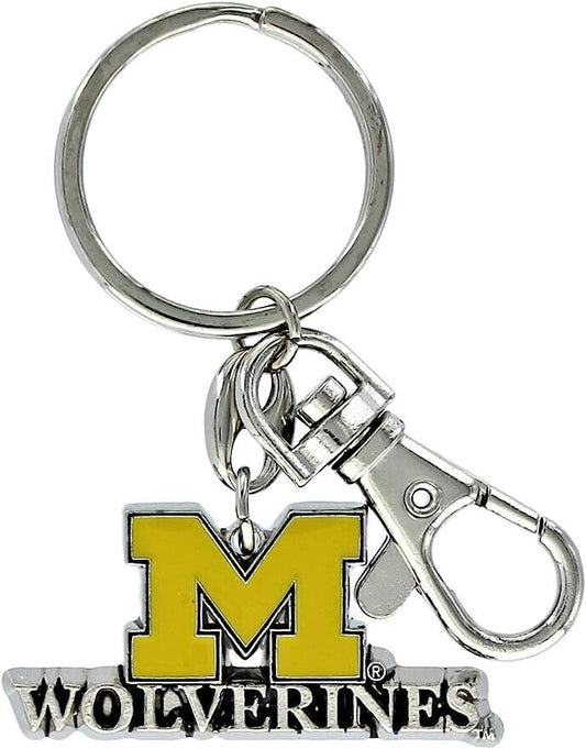 Michigan Wolverines Heavyweight Metal Keychain Keyrings