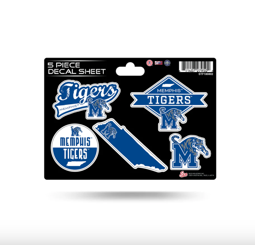 Memphis Tigers 4" x 6" Vinyl Die-Cut Decal Outdoor Rated