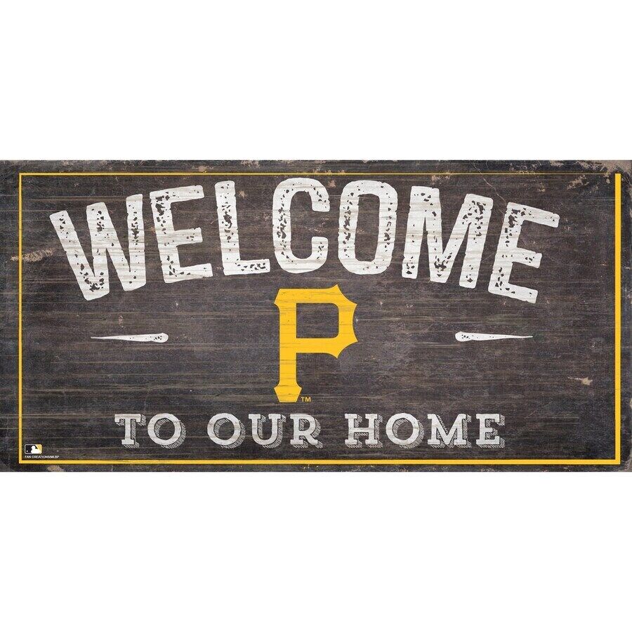 Pittsburgh Pirates "Welcome Home" Wood Signs 6"x12"