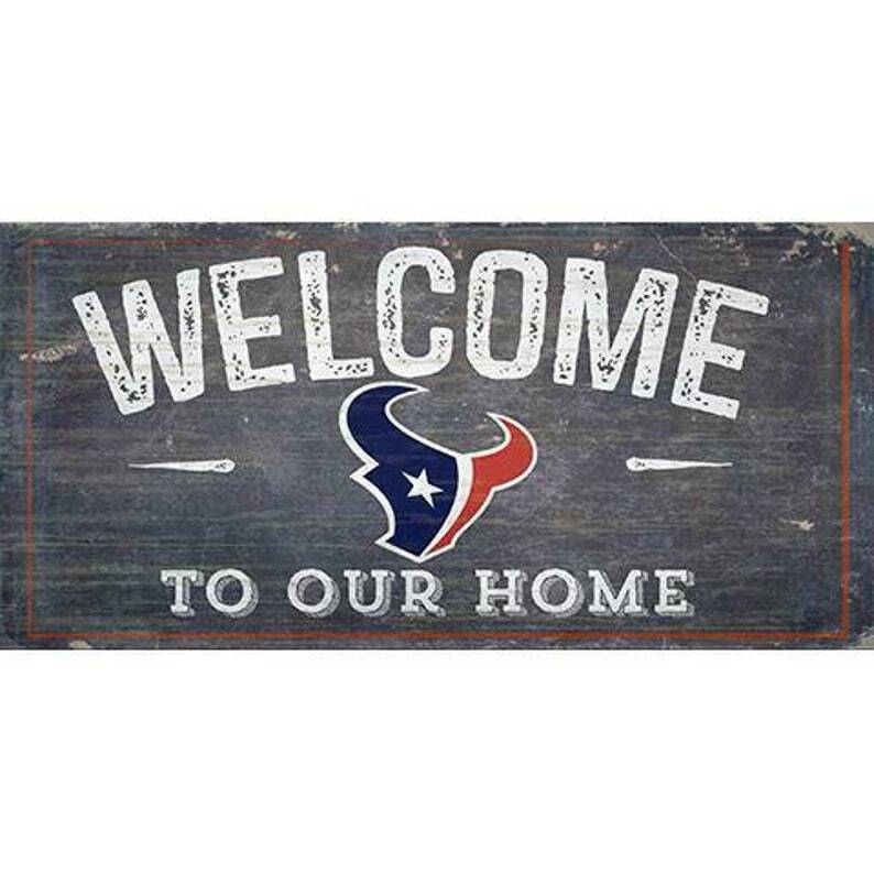 Houston Texans "Welcome Home" Wood Signs 6"x12"