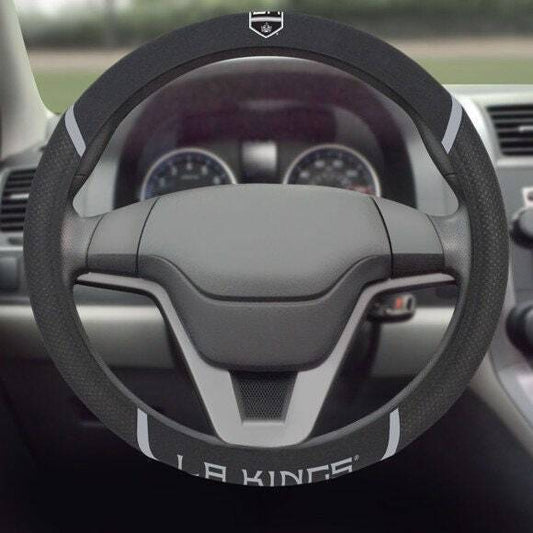 Los Angeles Kings Steering Wheel Covers-faux Suede & Fabric Mesh