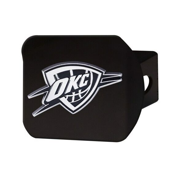 Oklahoma City Thunder Hitch Cover - Heavy Duty Black - 3.4" x 4"