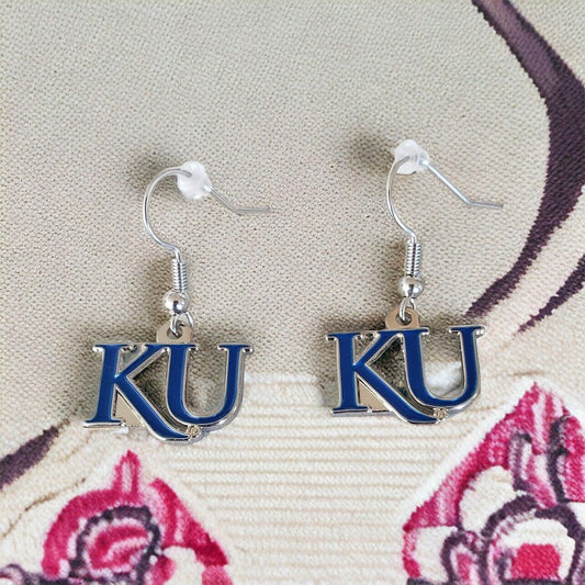 Kansas Jayhawks "Ku" Dangler Earrings