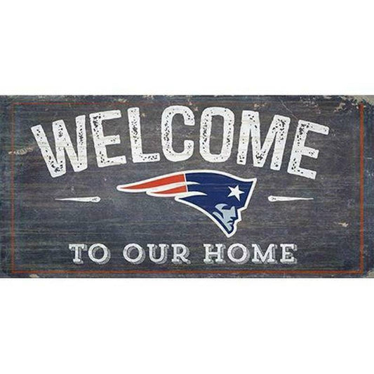 New England Patriots "Welcome Home" Wood Signs 6"x12"