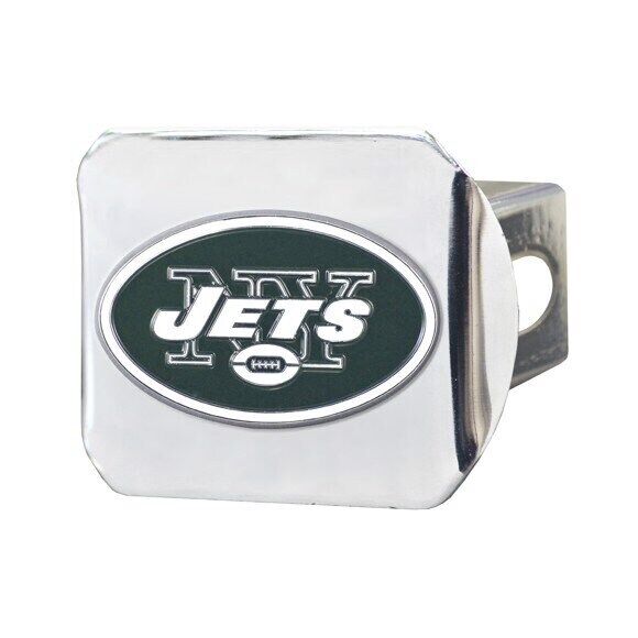 New York Jets Hitch Cover  Color on Chrome 3.4"x4"  3D Molded Design  Made of Me