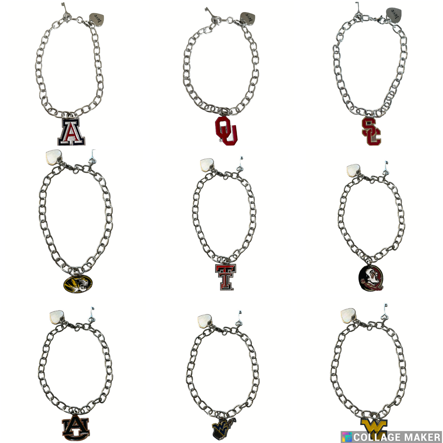 NCAA Licensed Bracelets - Pick Your Team - Stainless Steel