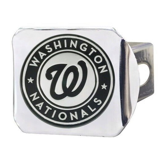 Washington Nationals Hitch Cover - Heavy Duty Chrome  - 3.4" x 4"