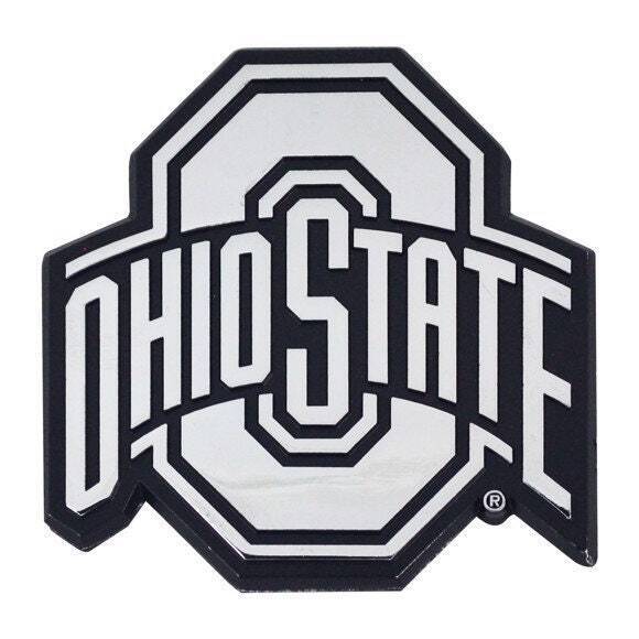 OHIO STATE BUCKEYES - CHROME AUTO EMBLEM - 3" X 3"