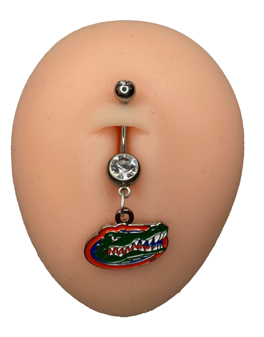 Florida Gators Double Gem Surgical Steel Navel Belly Piercing