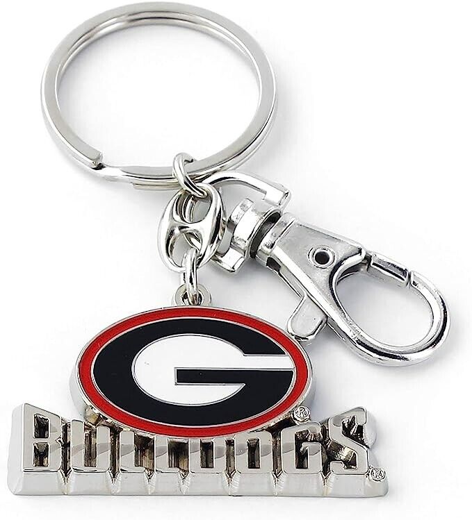 Georgia Bulldogs Heavyweight Metal Keychain Keyrings