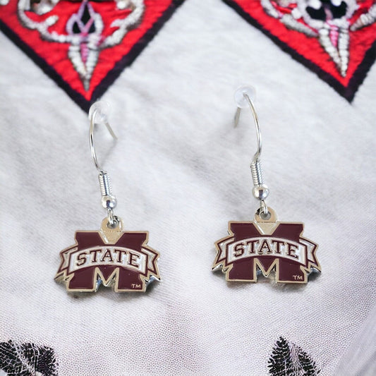 MISSISSIPPI STATE BULLDOGS DANGLER EARRINGS