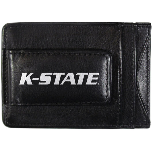 Kansas State Wildcats Logo Leather Cash and Cardholder