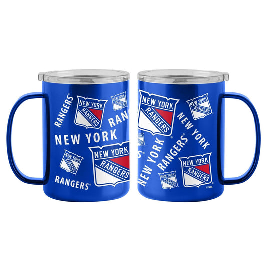 New York Rangers 15oz Sticker Ultra Mug  Stainless Steel  Insulated  Hot&Cold