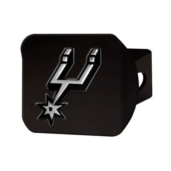 San Antonio Spurs Hitch Cover - Heavy Duty Black - 3.4" x 4"