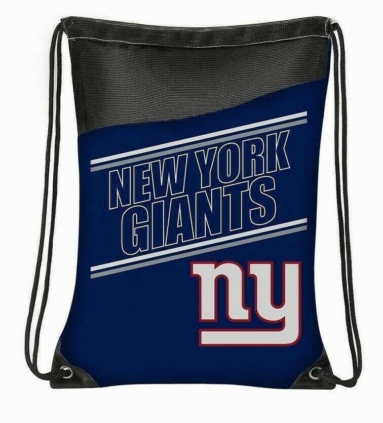 New York Giants Incline Style Backsacks Backpacks 18"H x 13.5"W  Braided Drawcor