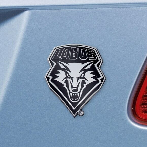 NEW MEXICO LOBOS - CHROME AUTO EMBLEM - 3" X 3"